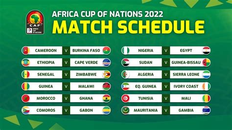 AFCON tv schedule 2024